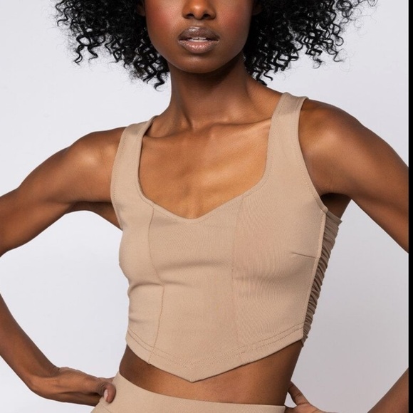 AKIRA PRETTY FACE NUDE MESH SIDE CROP TOP NWT - Picture 1 of 12